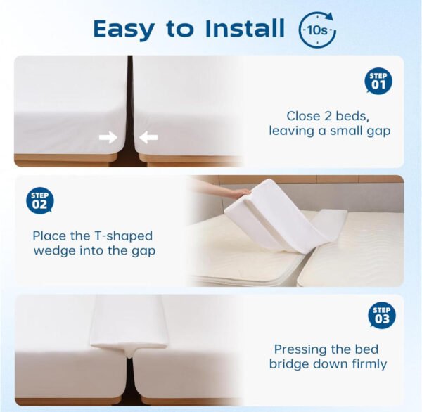 Zipper‑Cover Bed Bridge Mattress Gap Filler Custom Twin Bed Gap Connector